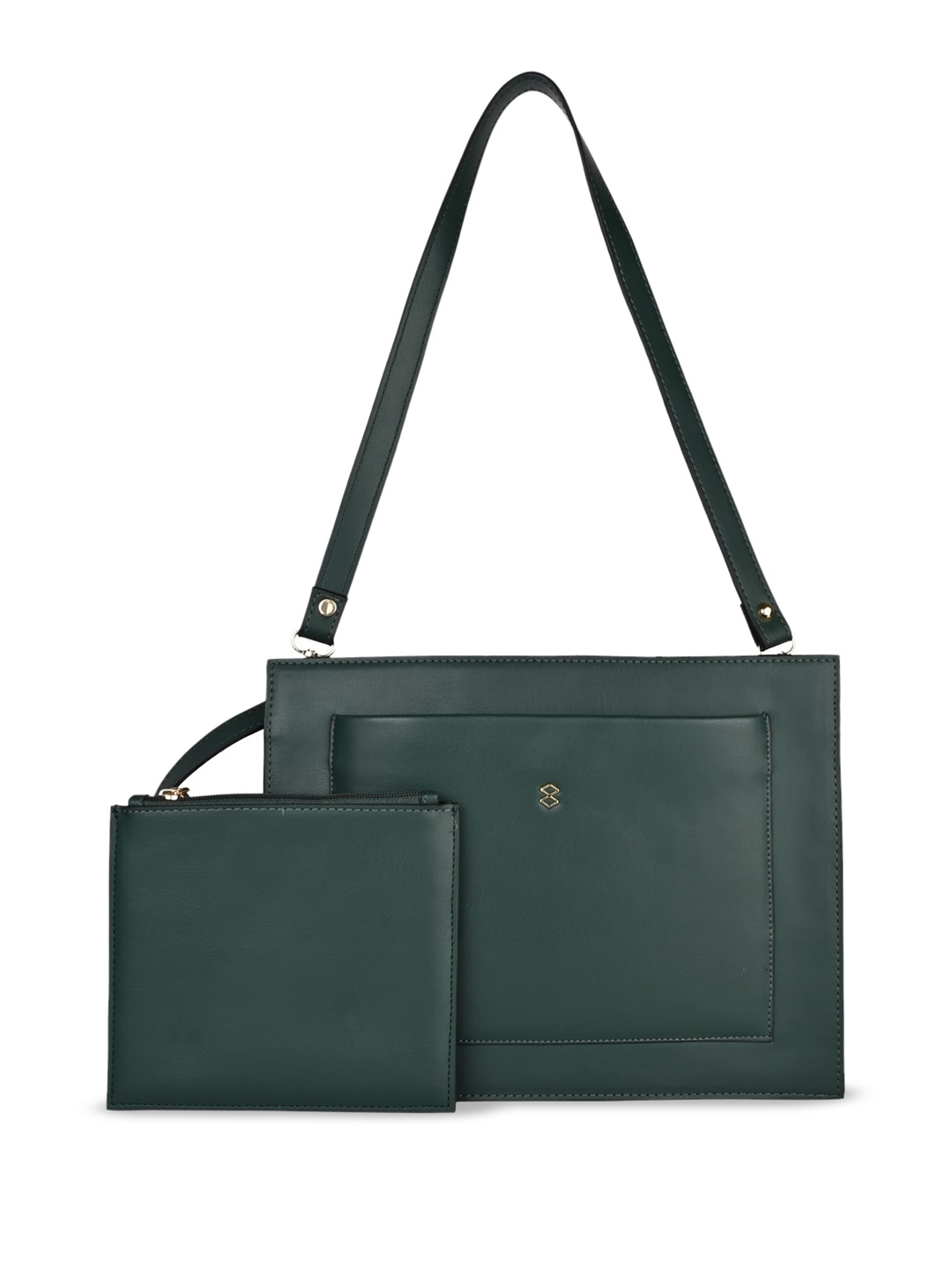 

HORRA Structured Handheld Bag With Pouch, Green