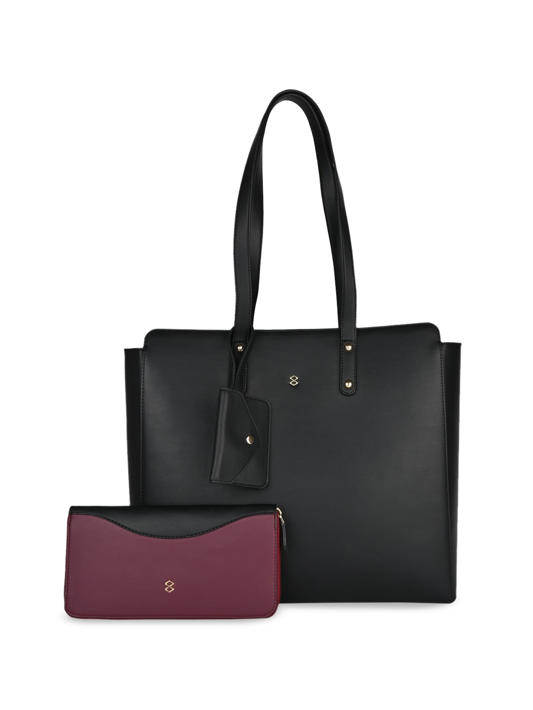 

HORRA Structured Oversized Handbag With Wallet and Coin Pouch, Black