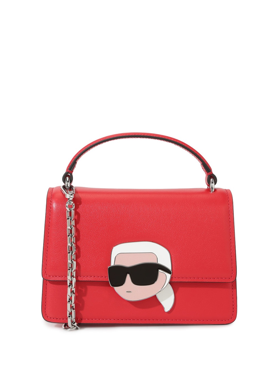 

Karl Lagerfeld Leather Structured Crossbody Bag, Red