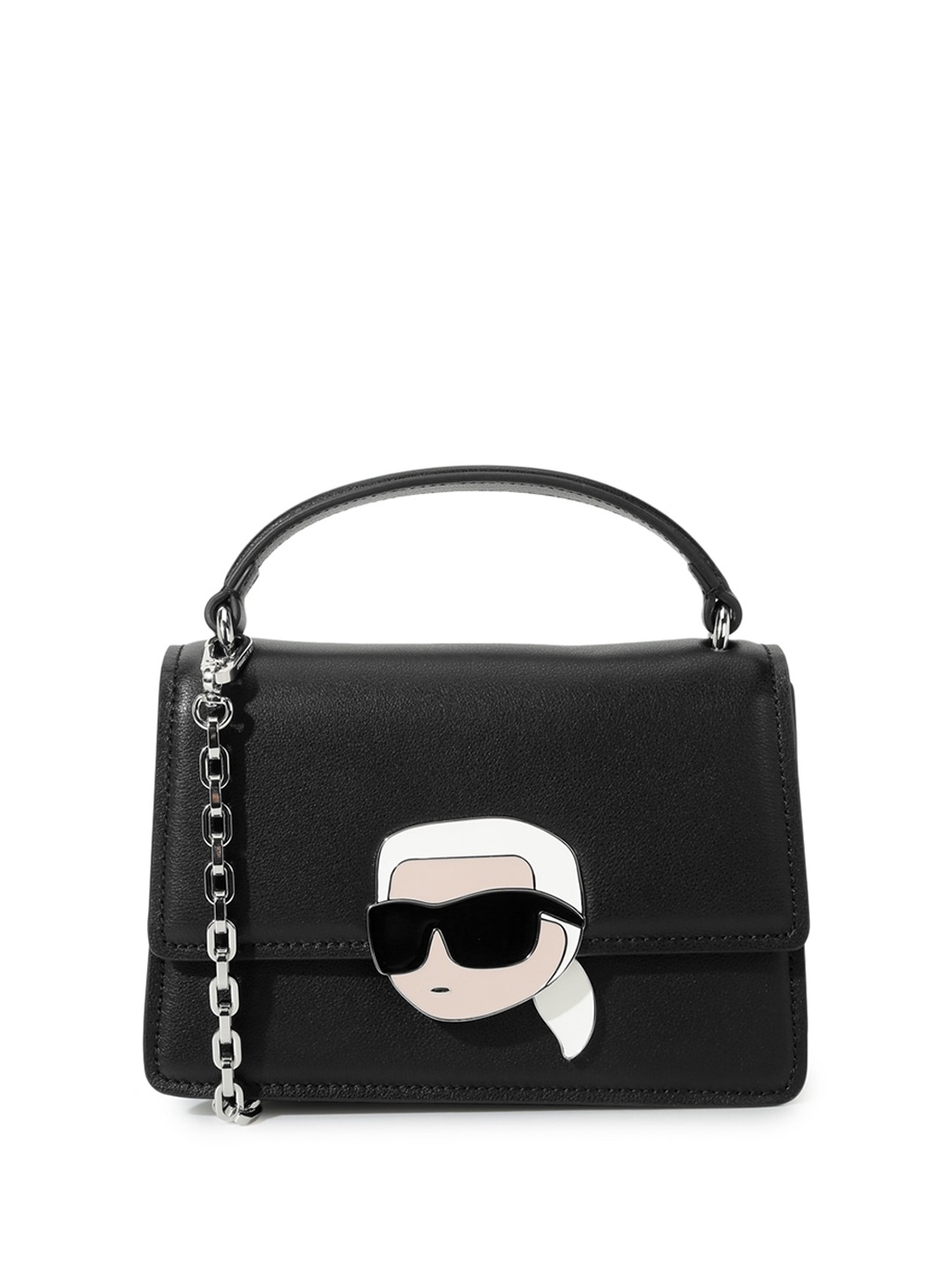

Karl Lagerfeld Leather Structured Crossbody Bag, Black