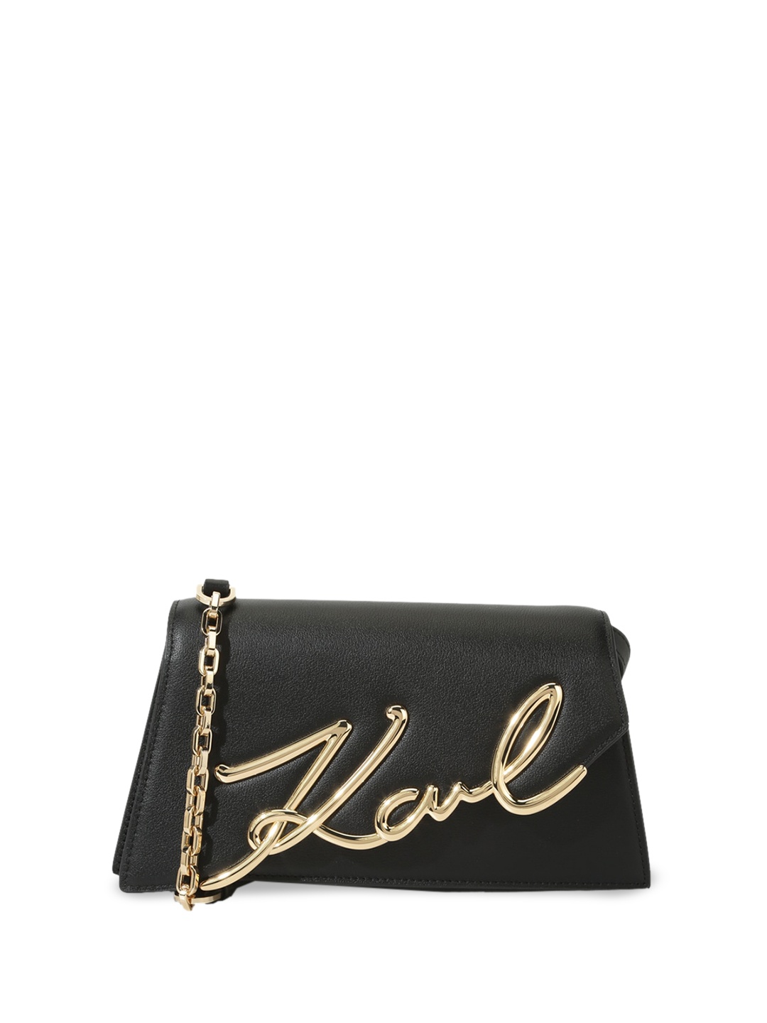 

Karl Lagerfeld Typography Printed Baguette Bag, Black