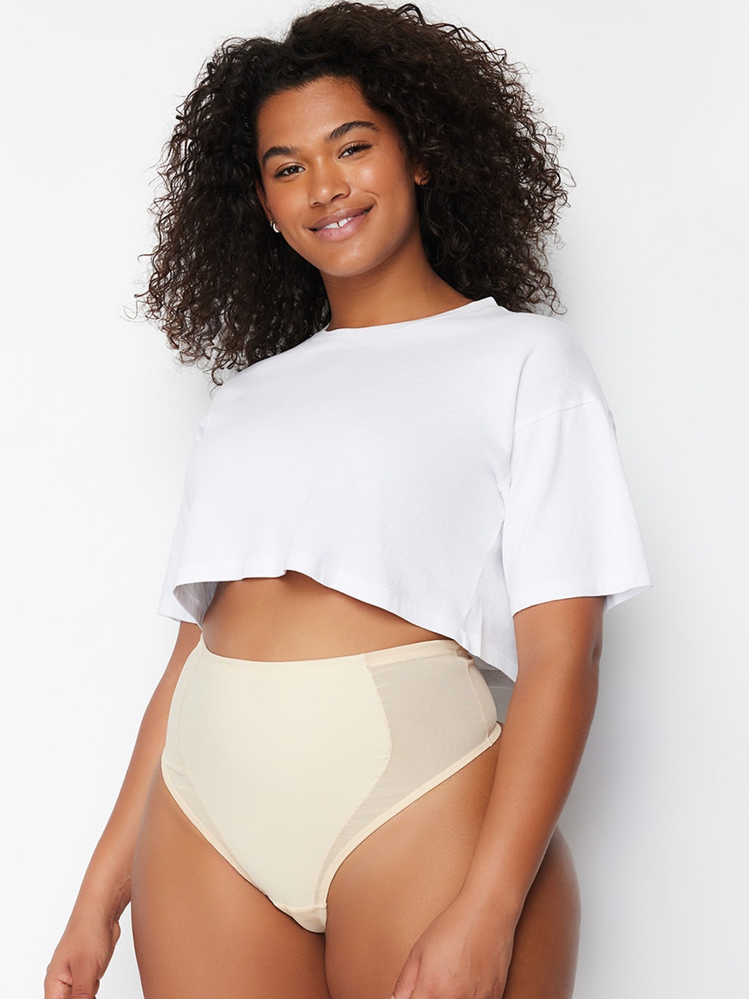 

Trendyol Mid-rise Basic Briefs, Nude