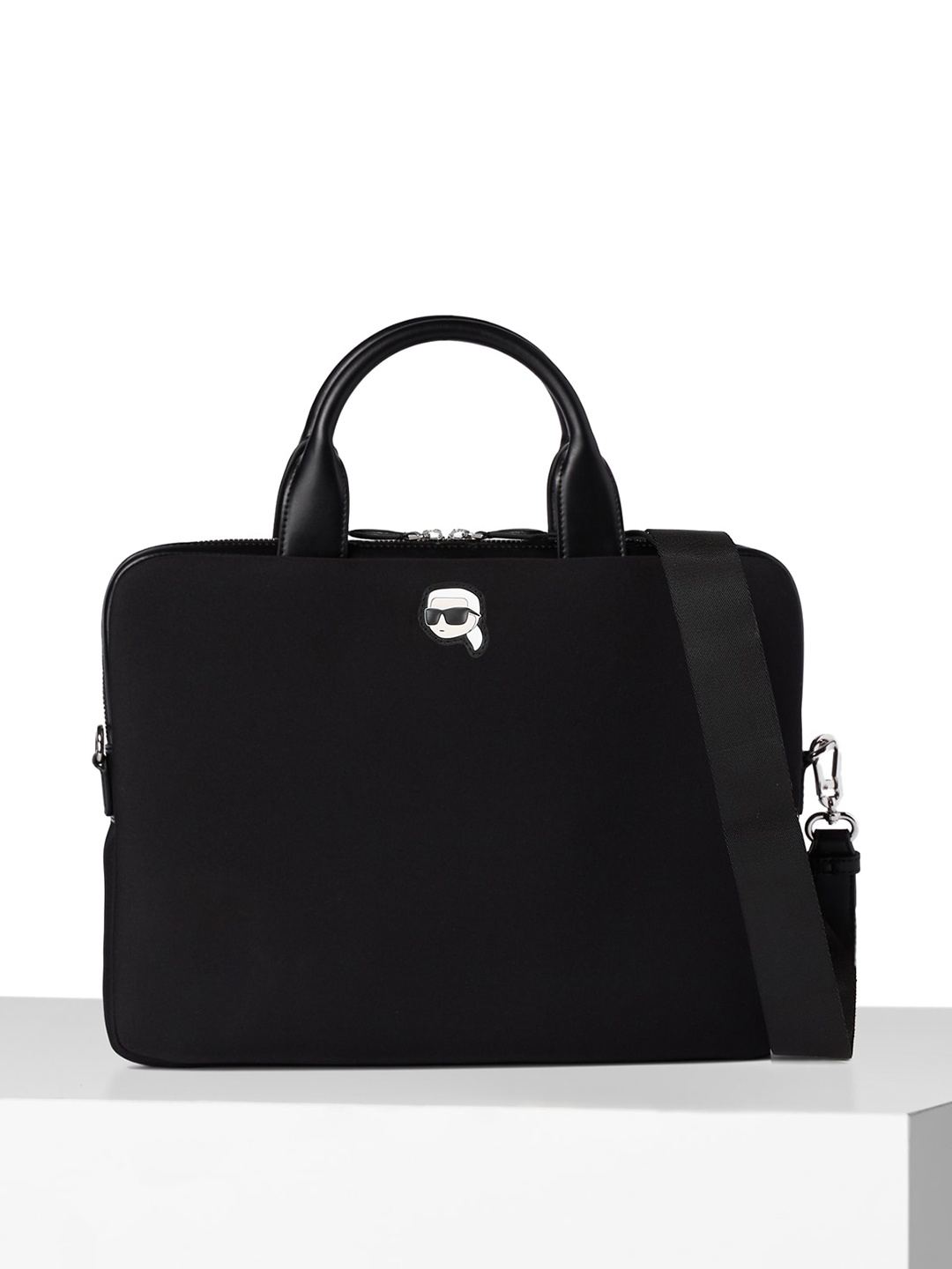 

Karl Lagerfeld Leather Laptop Bag Up to 16 inch, Black