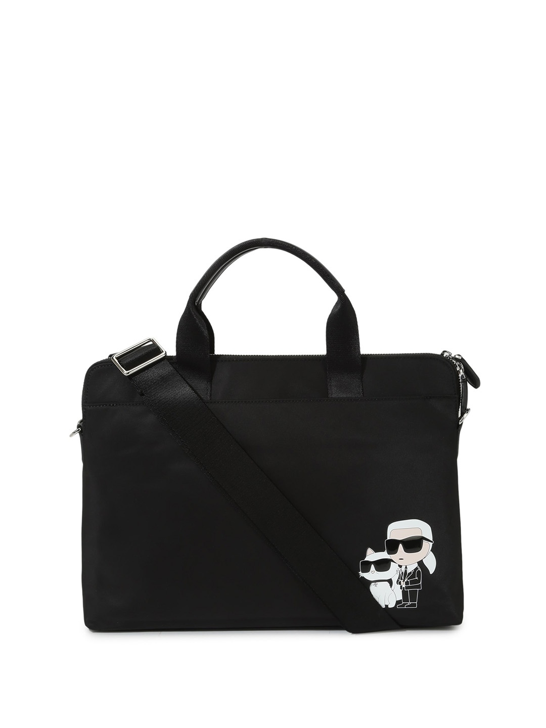 

Karl Lagerfeld Printed PU Laptop Bag 2.0, Black