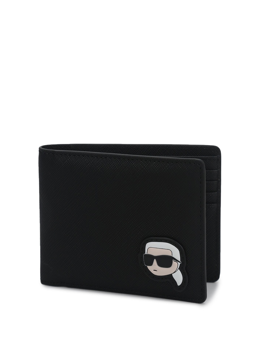 

Karl Lagerfeld Men Textured Leather Two Fold Wallet, Black