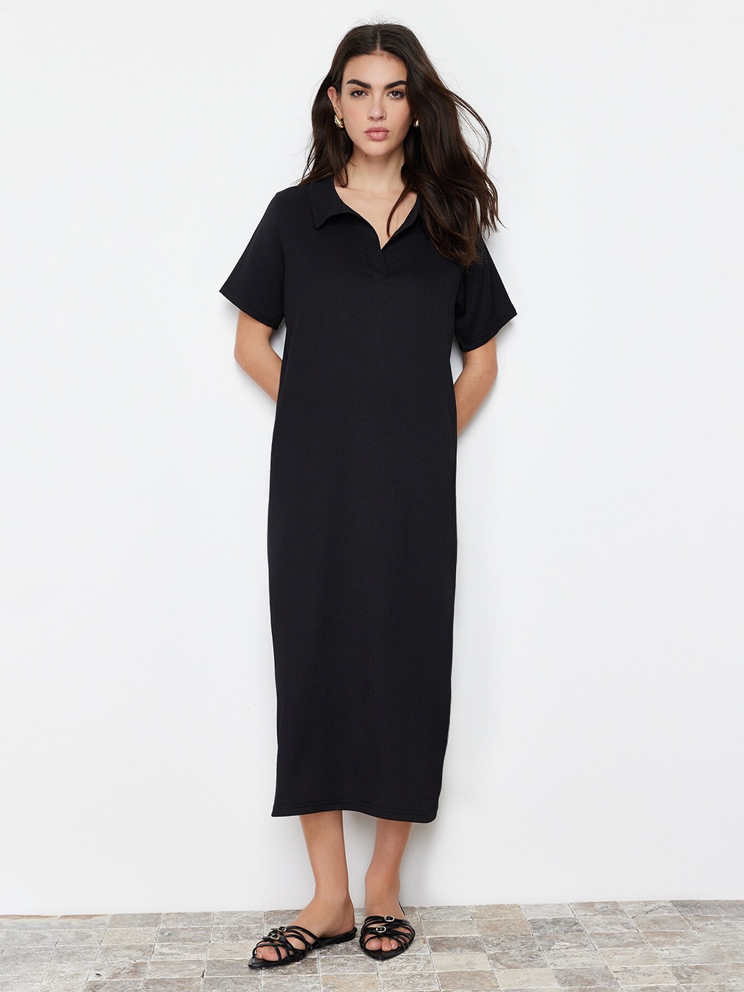 

Trendyol Shirt Collar T-shirt Dress, Na