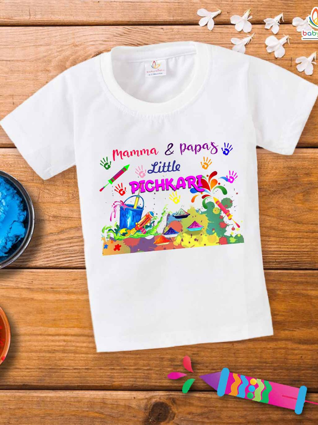 

Babywish Kids Typography Printed Round Neck Short Sleeves Cotton T-shirt, White