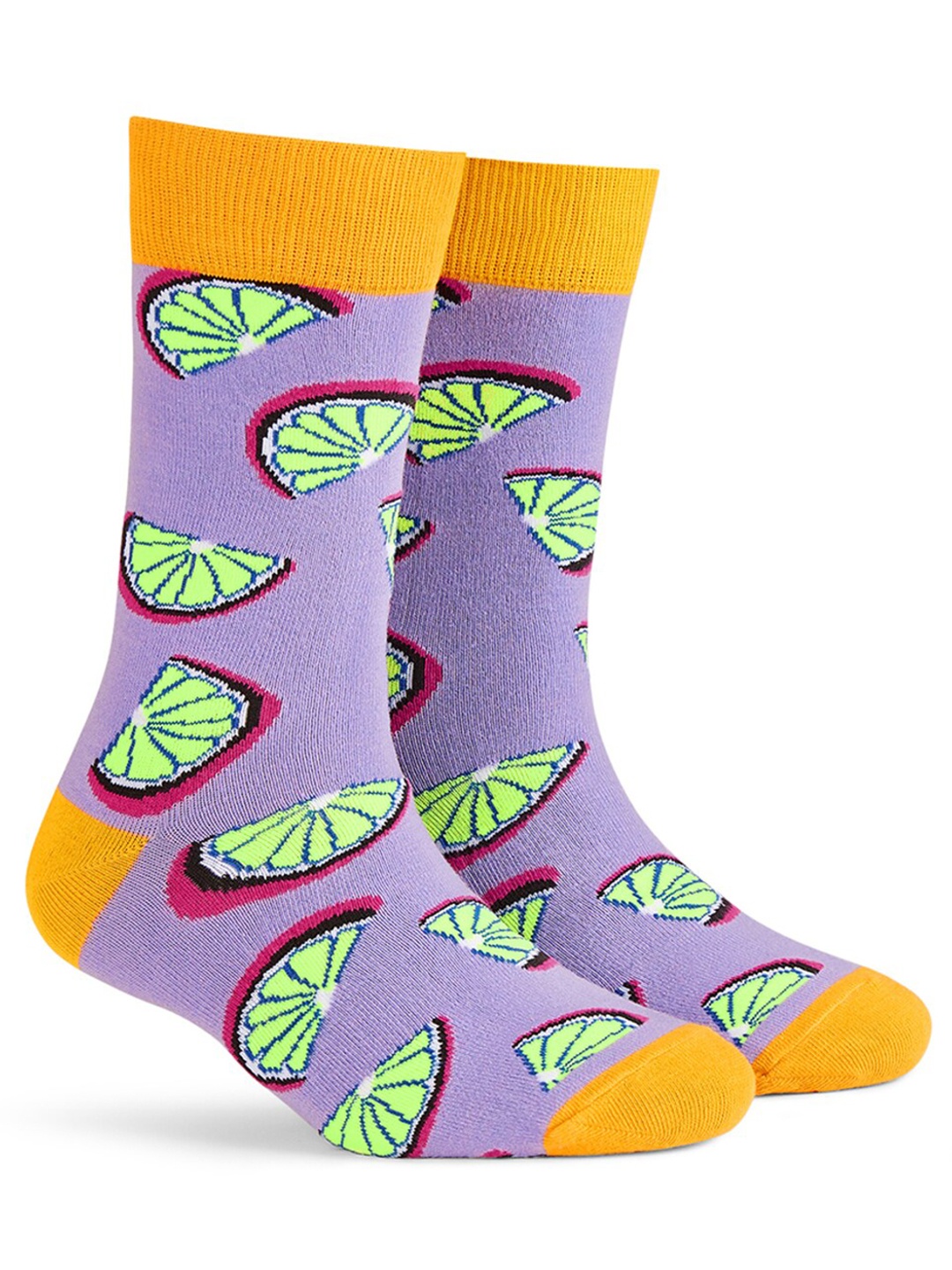 

Dynamocks Unisex Patterned Anti-Microbial Calf Length Socks, Purple