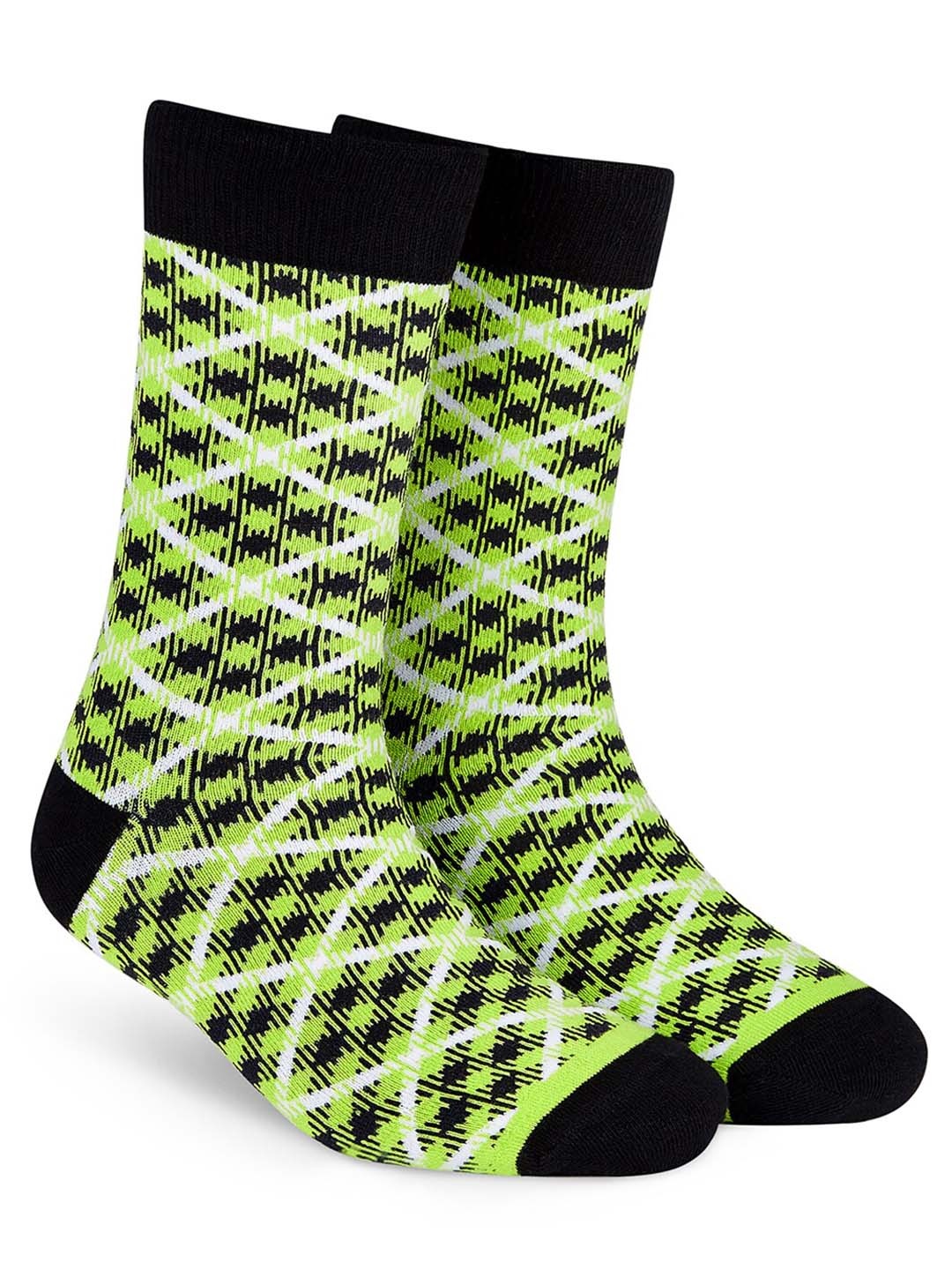

Dynamocks Pattern Anti-Microbial Calf -Length Socks, Green