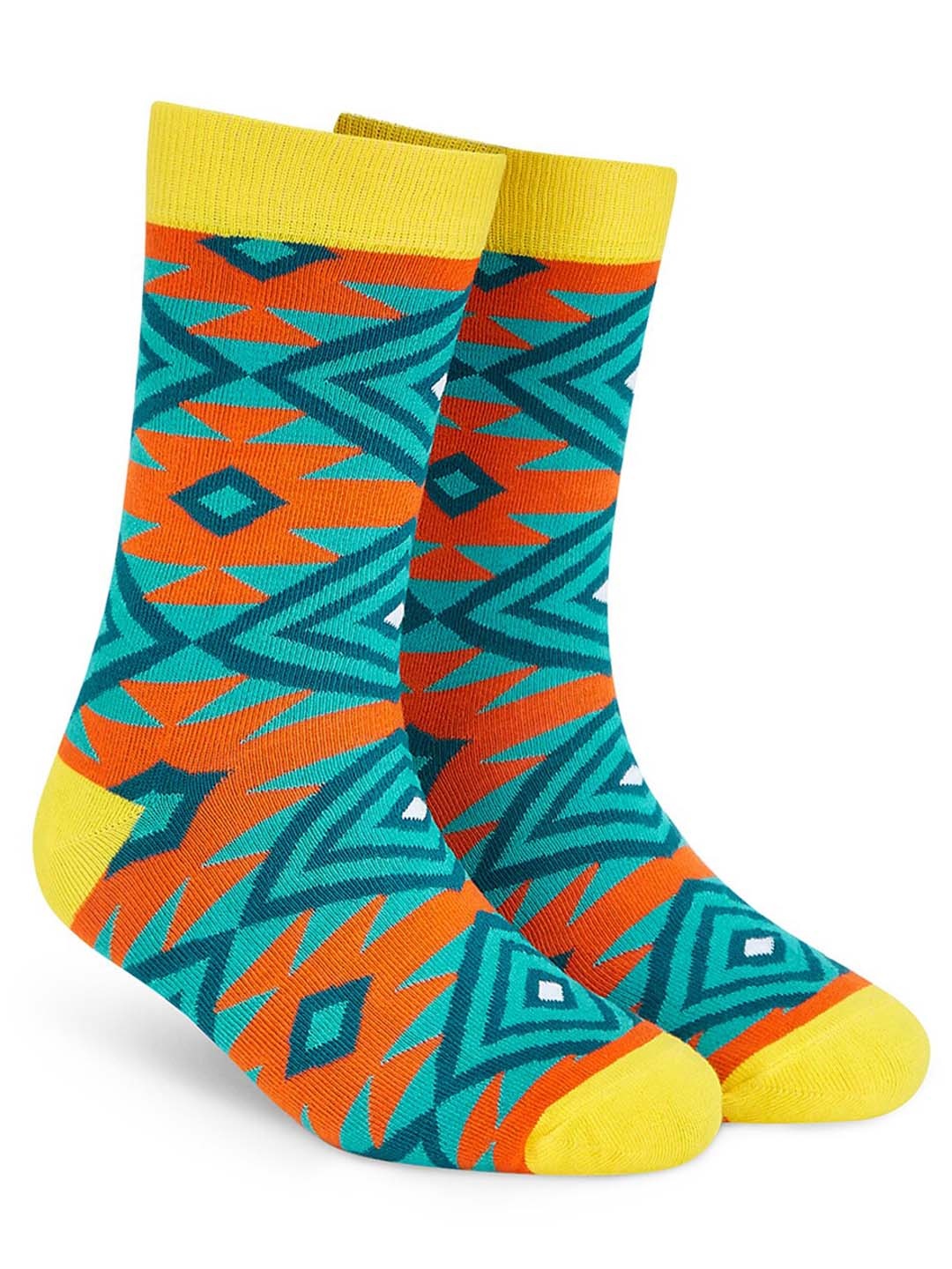 

Dynamocks Unisex Patterned Anti-Microbial Calf Length Socks, Yellow