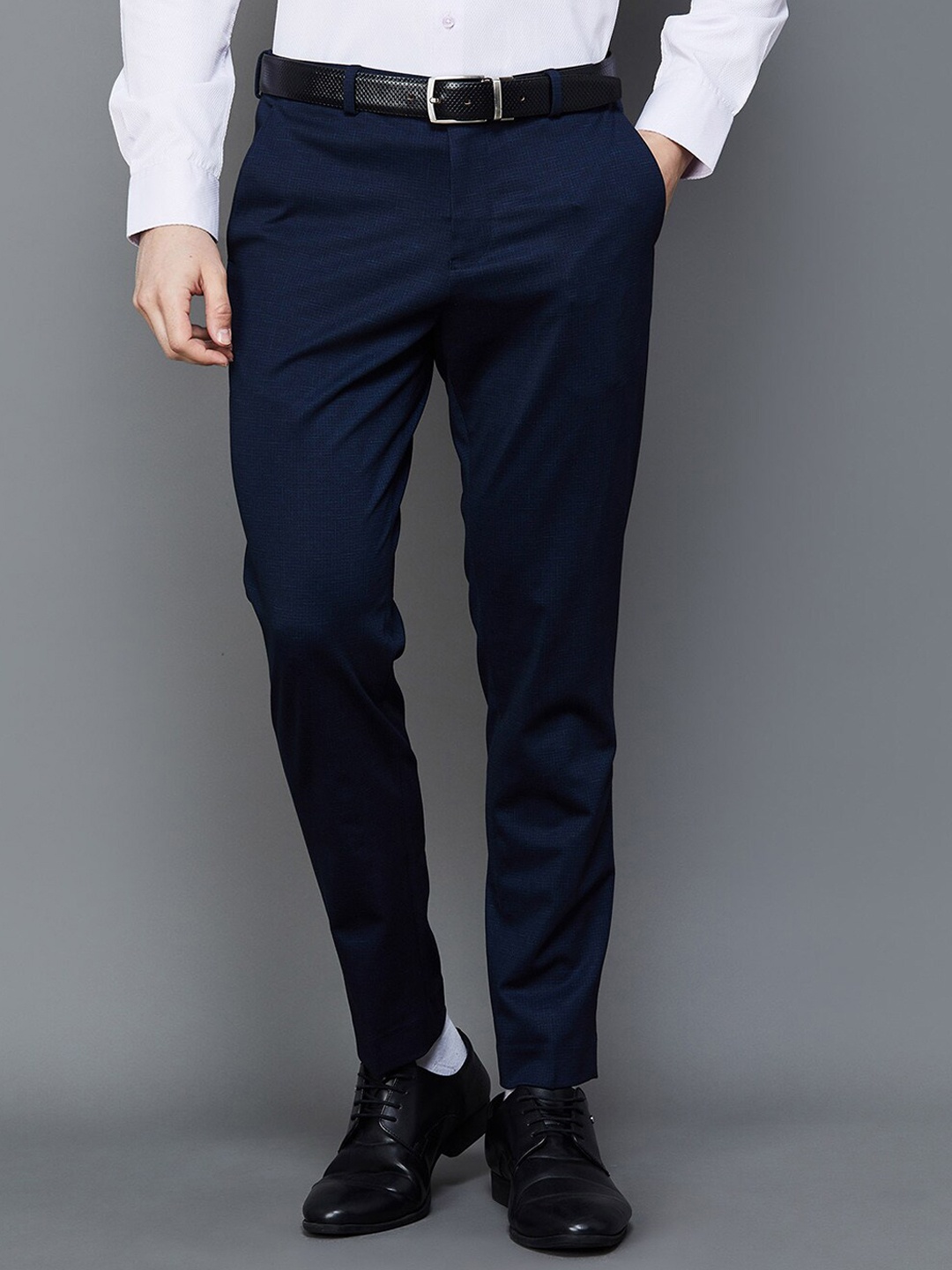 

CODE by Lifestyle Men Slim Fit Formal Trousers, Blue