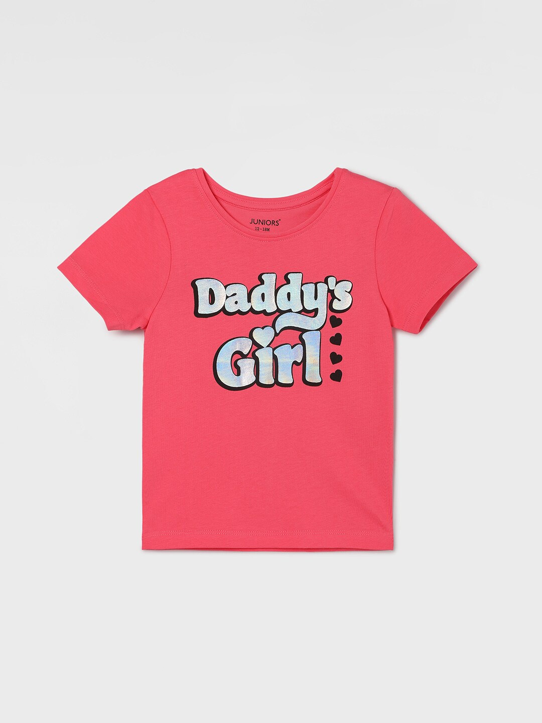 

Juniors by Lifestyle Girls Typography Printed Cotton T-shirt, Pink