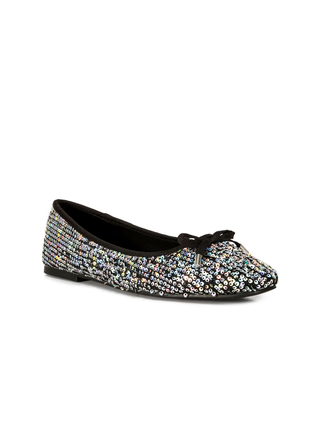 

London Rag Bow Embellished Ballerinas, Black