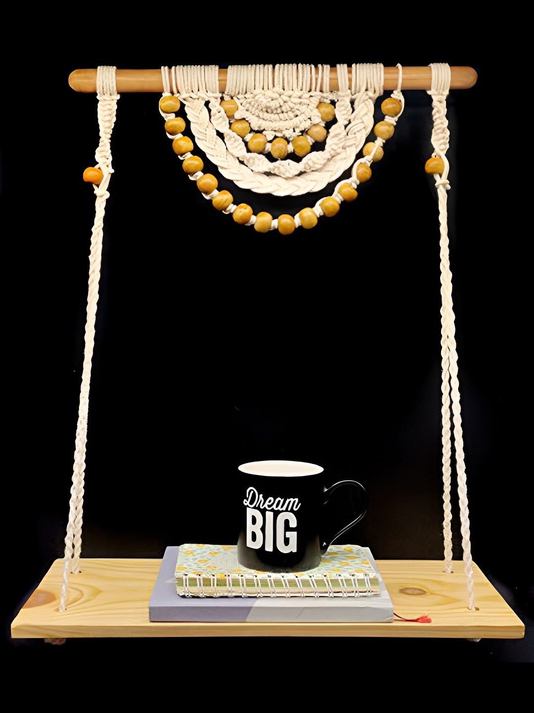 

VAH Kya Bat Hai !! Wooden Hanging Wall Shelf, Brown