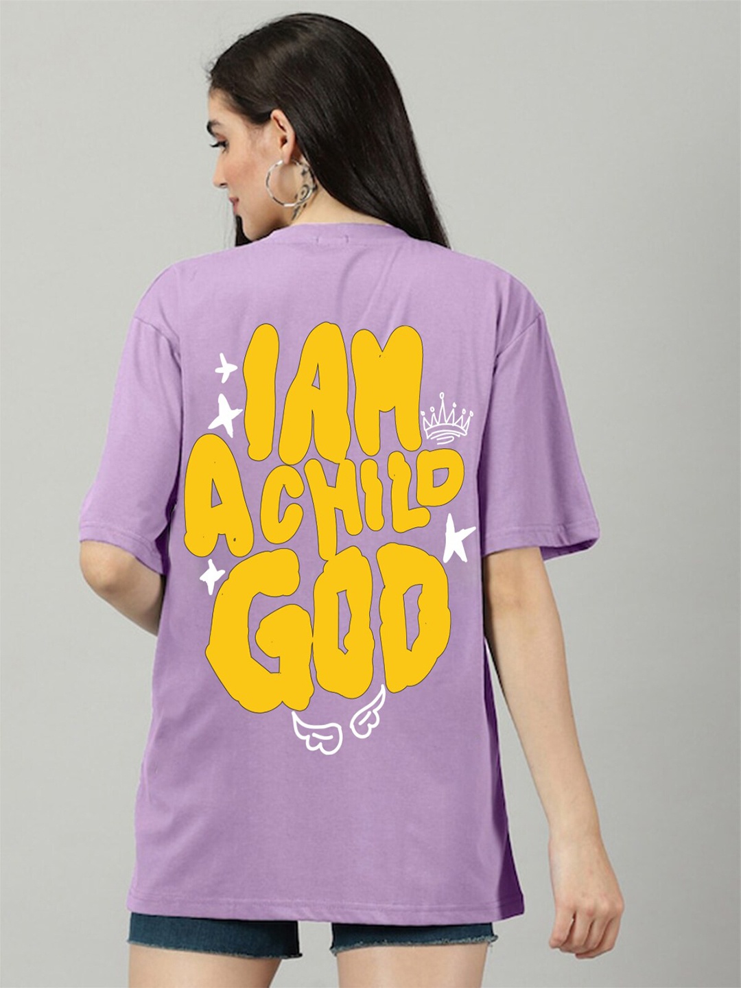 

JUNEBERRY Typography Printed Pure Cotton T-shirt, Purple