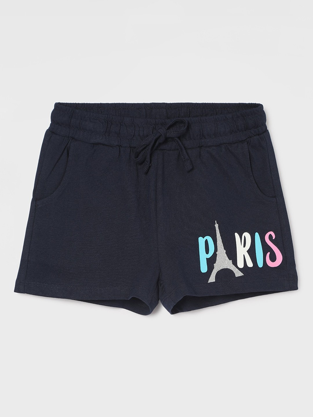 

Fame Forever by Lifestyle Girls Mid-Rise Pure Cotton Shorts, Navy blue