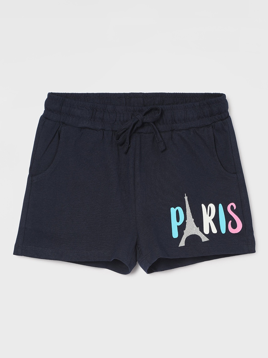

Fame Forever by Lifestyle Girls Mid-Rise Pure Cotton Shorts, Navy blue