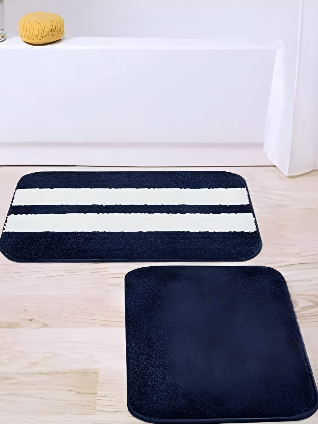 

Bajo's 2-Pcs Blue & White Striped Anti-Skid Doormats