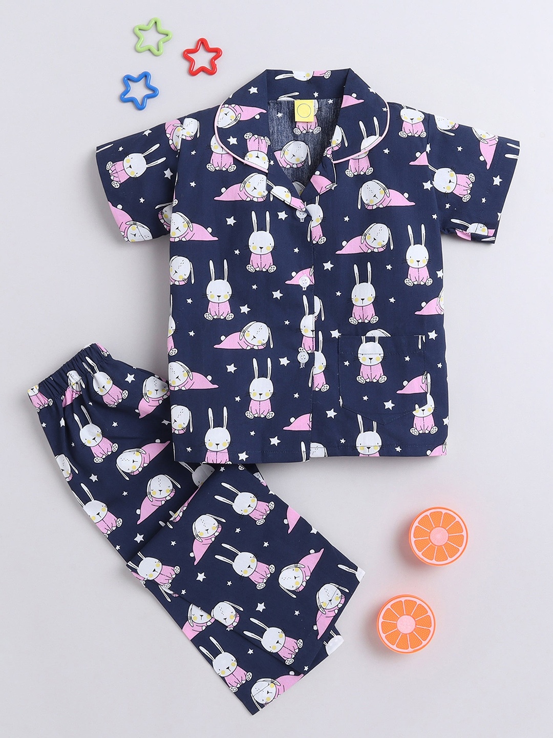 

The Magic Wand Unisex Kids Printed Night suit, Navy blue