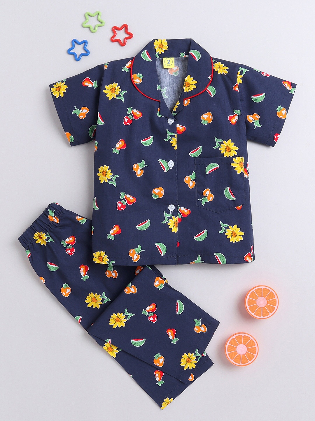 

The Magic Wand Unisex Kids Printed Night suit, Navy blue