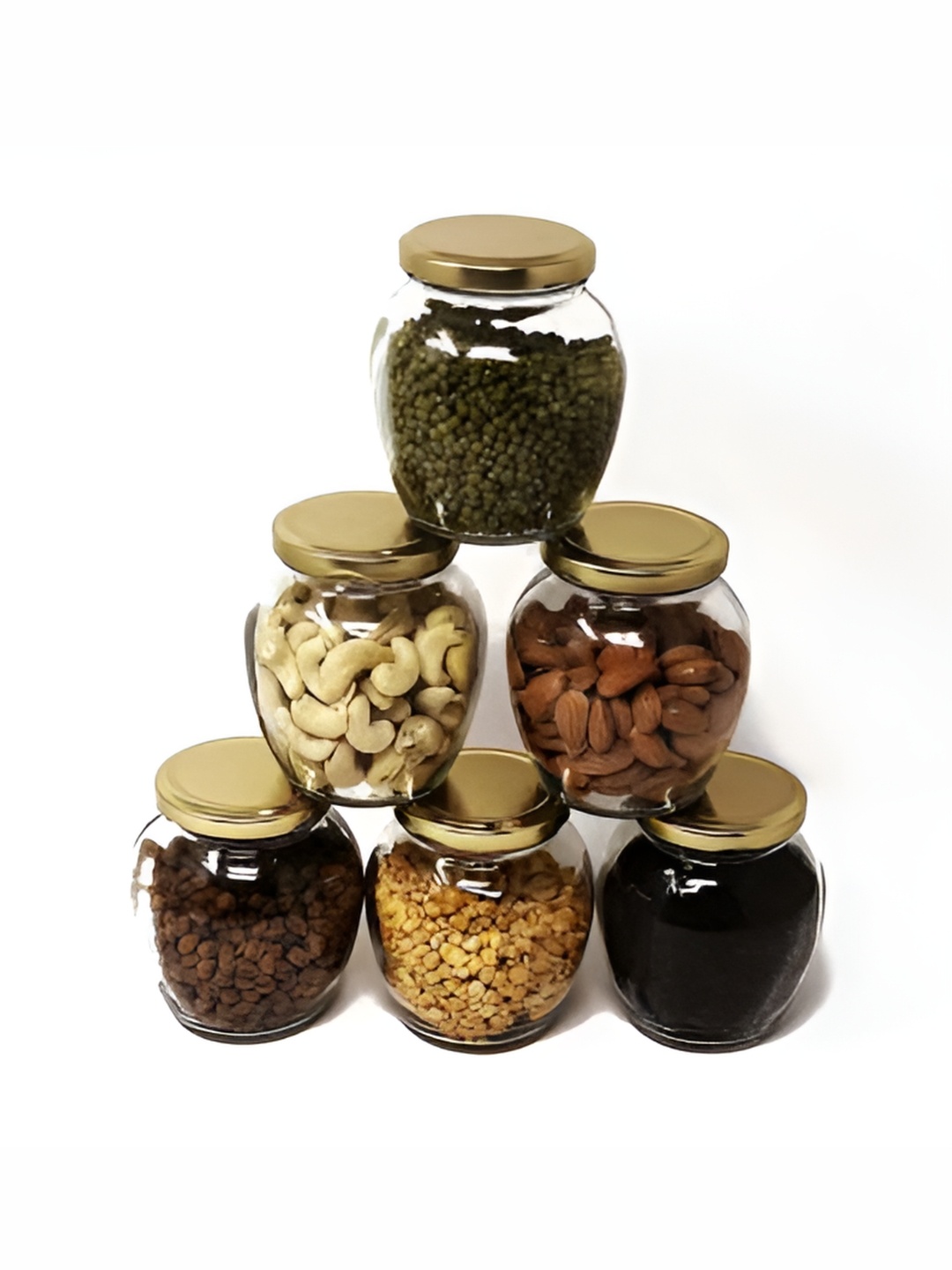 

COOZICO Transparent & Gold-Toned Glass Dishwasher Safe Food Container