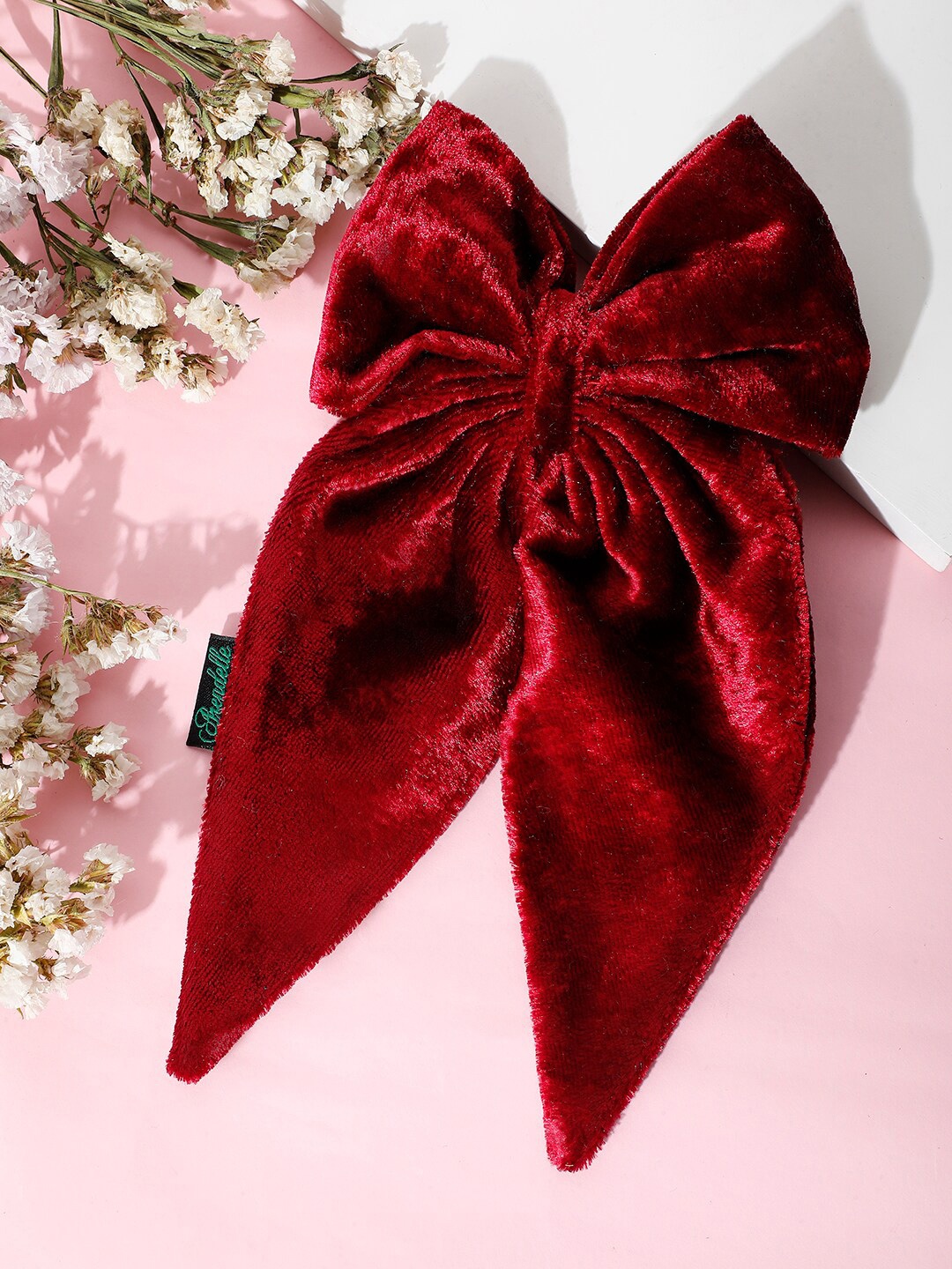

Arendelle Women Satin Long Tail Bow with Alligator Clip, Maroon