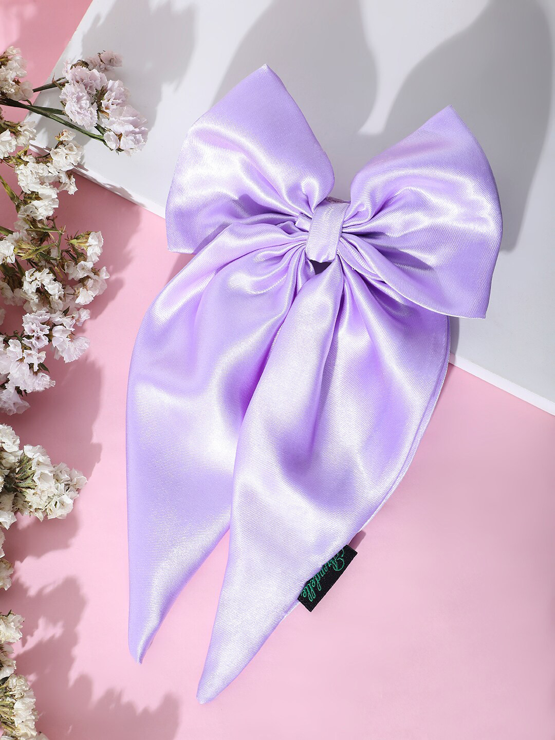 

Arendelle Women Satin Long Tail Bow with Alligator Clip, Lavender
