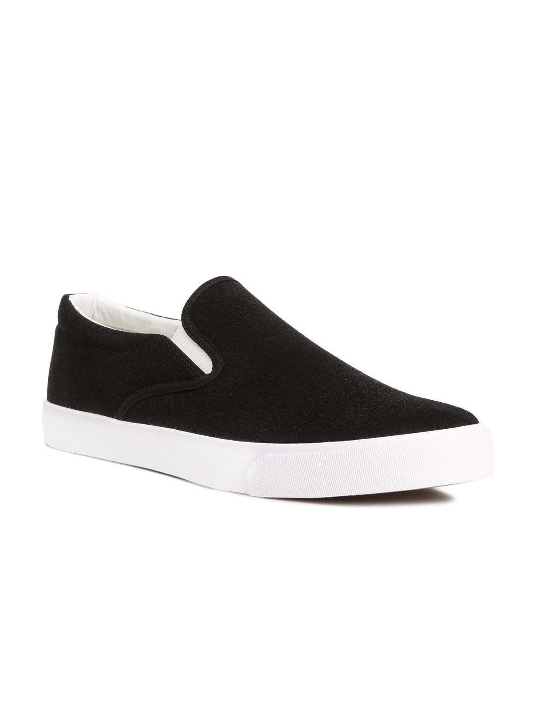 

London Rag Men Round Toe Suede Slip-On Sneakers, Black