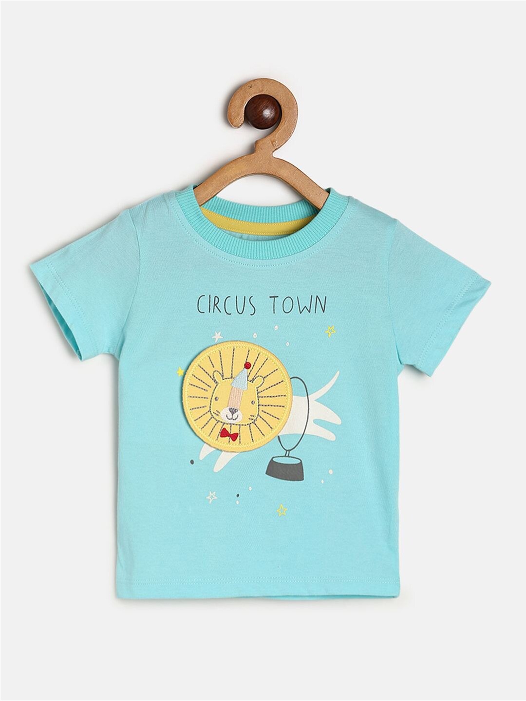 MINI KLUB Boys Graphic Printed Round Neck Cotton T-shirt, Blue