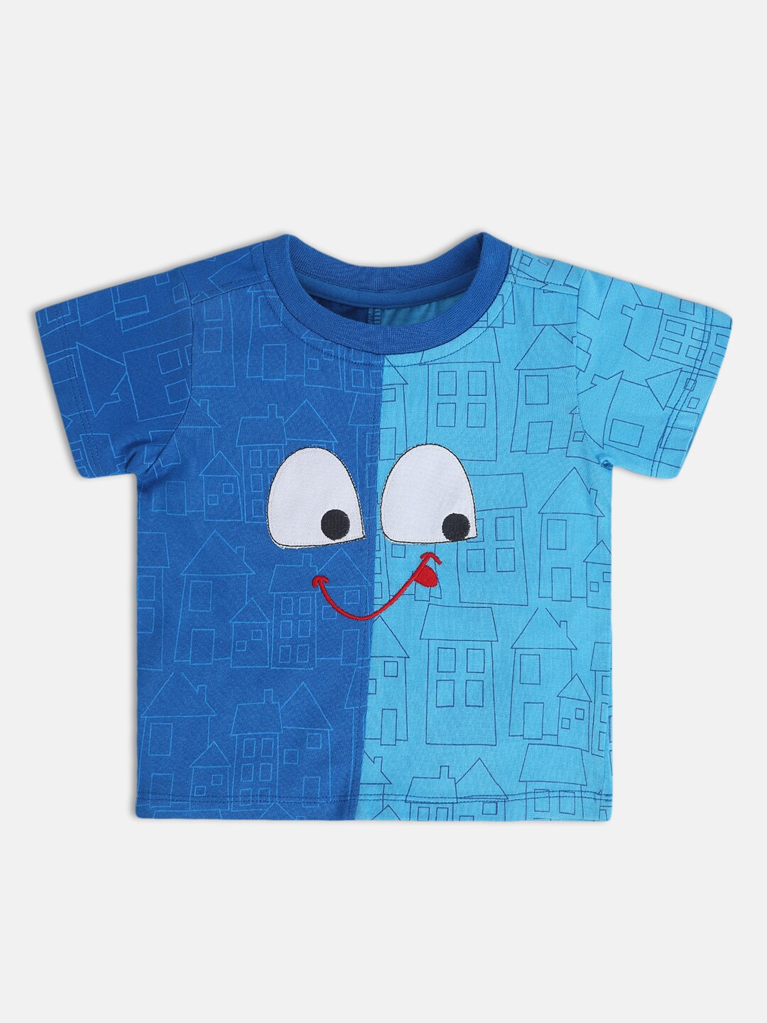 

MINI KLUB Boys Graphic Printed Round Neck Cotton T-shirt, Blue