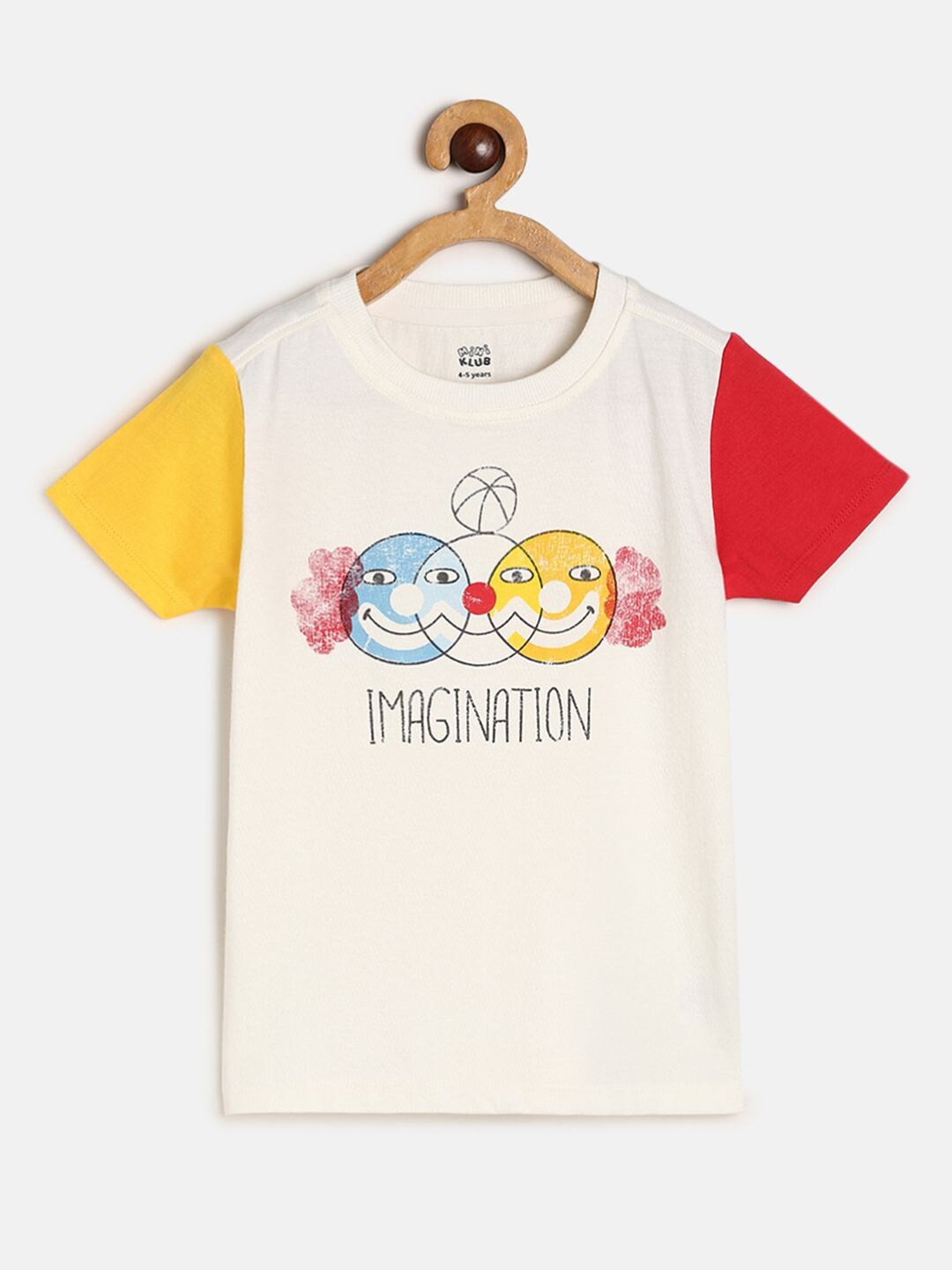 

MINI KLUB Boys Graphic Printed Round Neck Cotton T-shirt, White