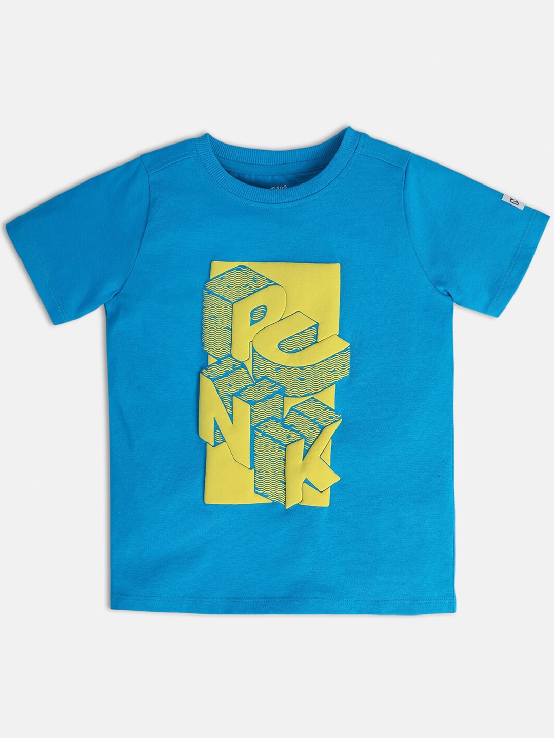

MINI KLUB Boys Graphic Printed Round Neck Cotton T-shirt, Blue