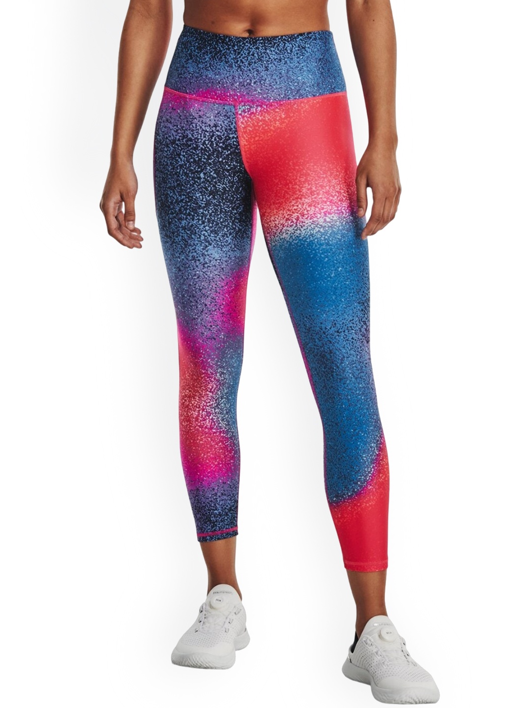 

UNDER ARMOUR HeatGear Women No-Slip Waistband Printed Ankle-Length Tights, Blue