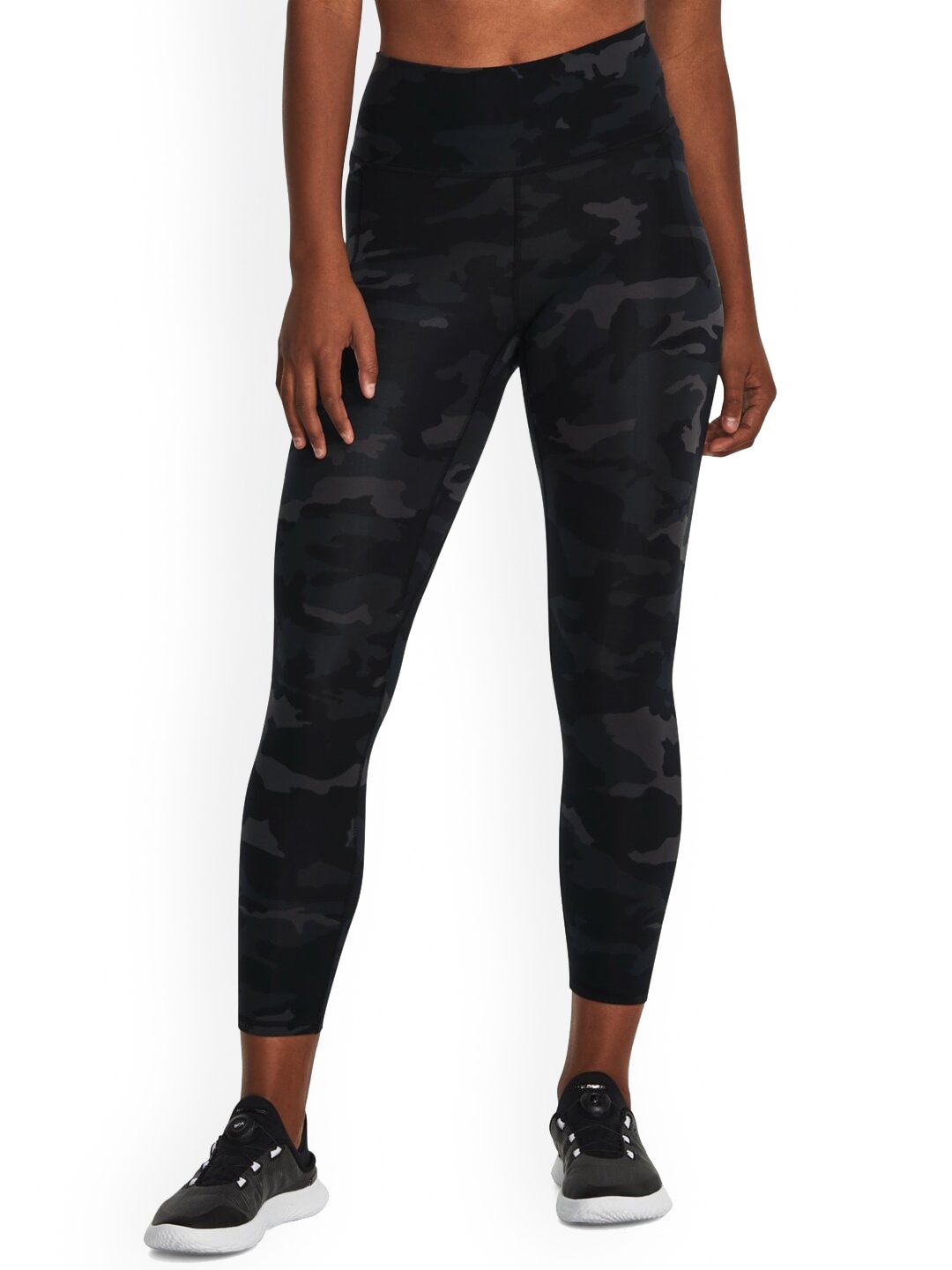 

UNDER ARMOUR UA Meridian Women Printed Slim-Fit Ankle-Length Tights, Grey