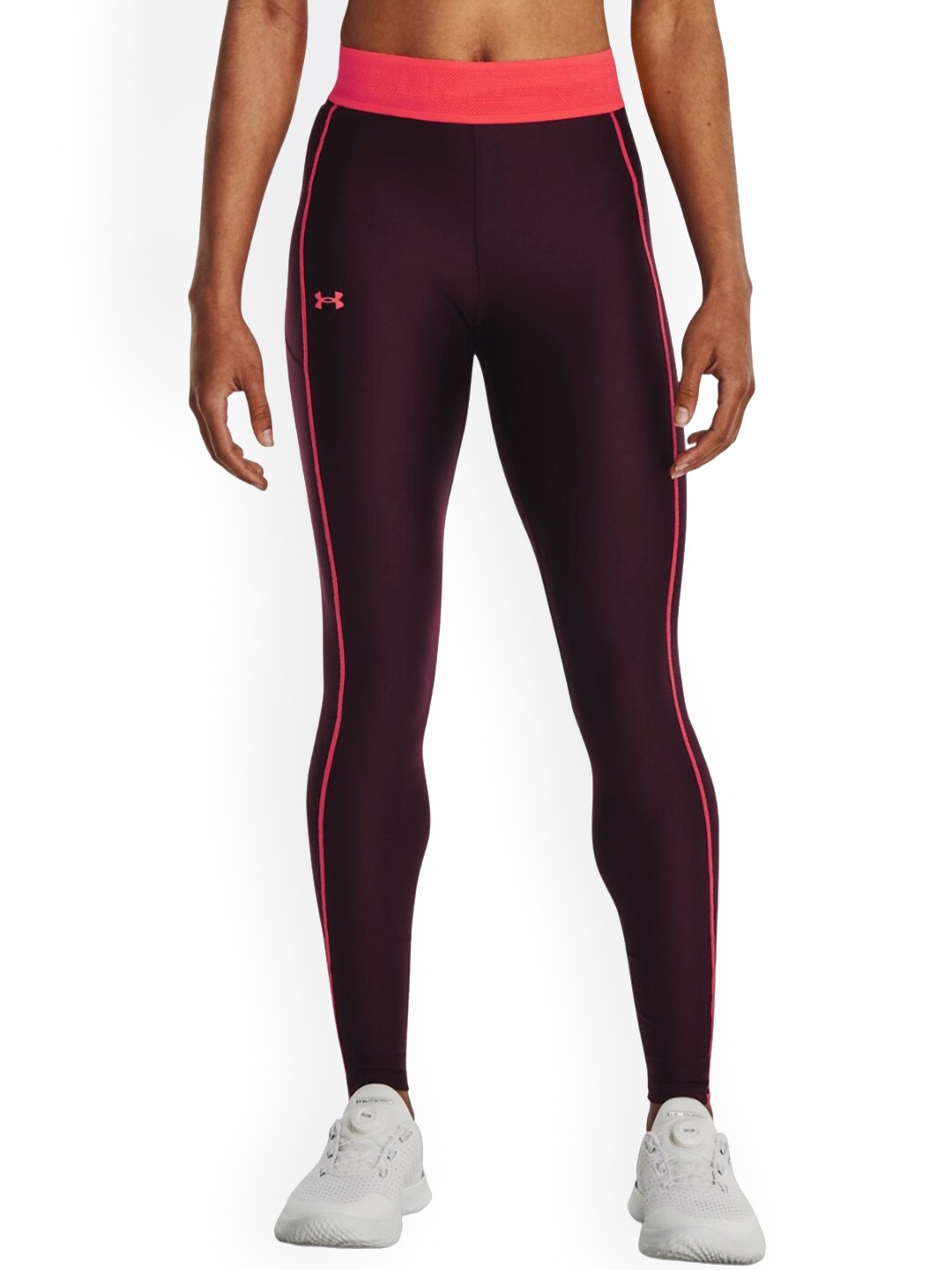 

UNDER ARMOUR UA HeatGear Women Slim-Fit Ankle-Length Tights, Maroon