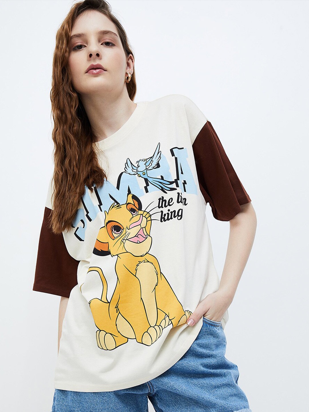 

Ginger by Lifestyle Women Lion King T Shirt, Beige