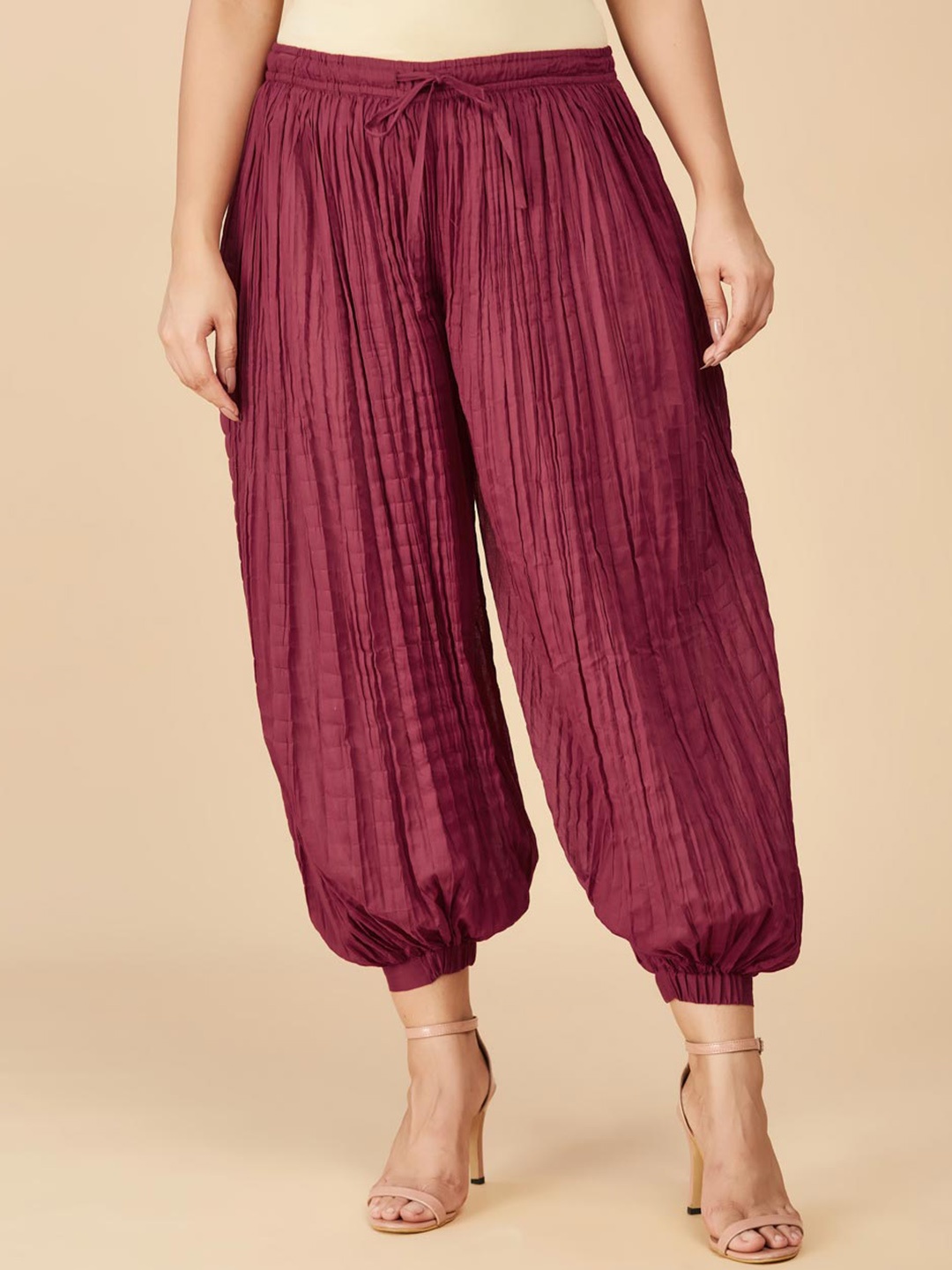 

Fabindia Pure Cotton Ankle Length Straight Fit Salwar, Maroon