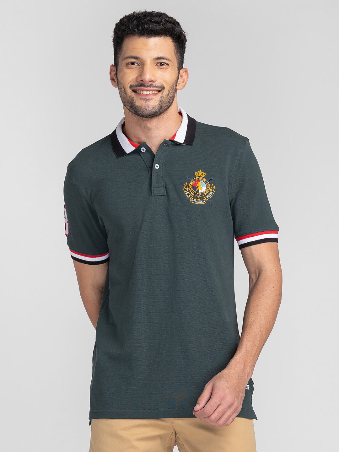 

GIORDANO Polo Collar Slim Fit Cotton T-shirt, Teal
