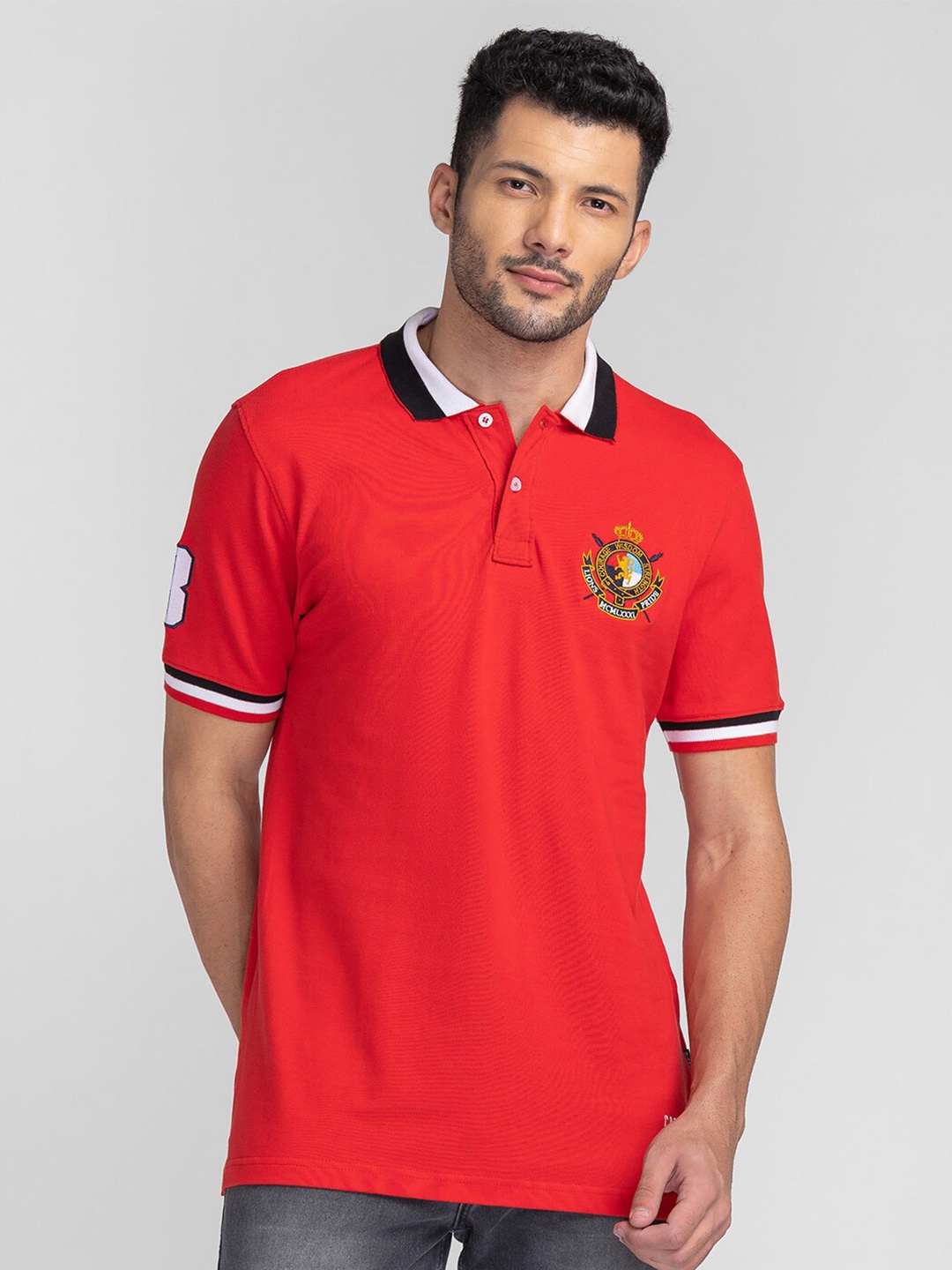 

GIORDANO Polo Collar Cotton Slim Fit T-shirt, Red