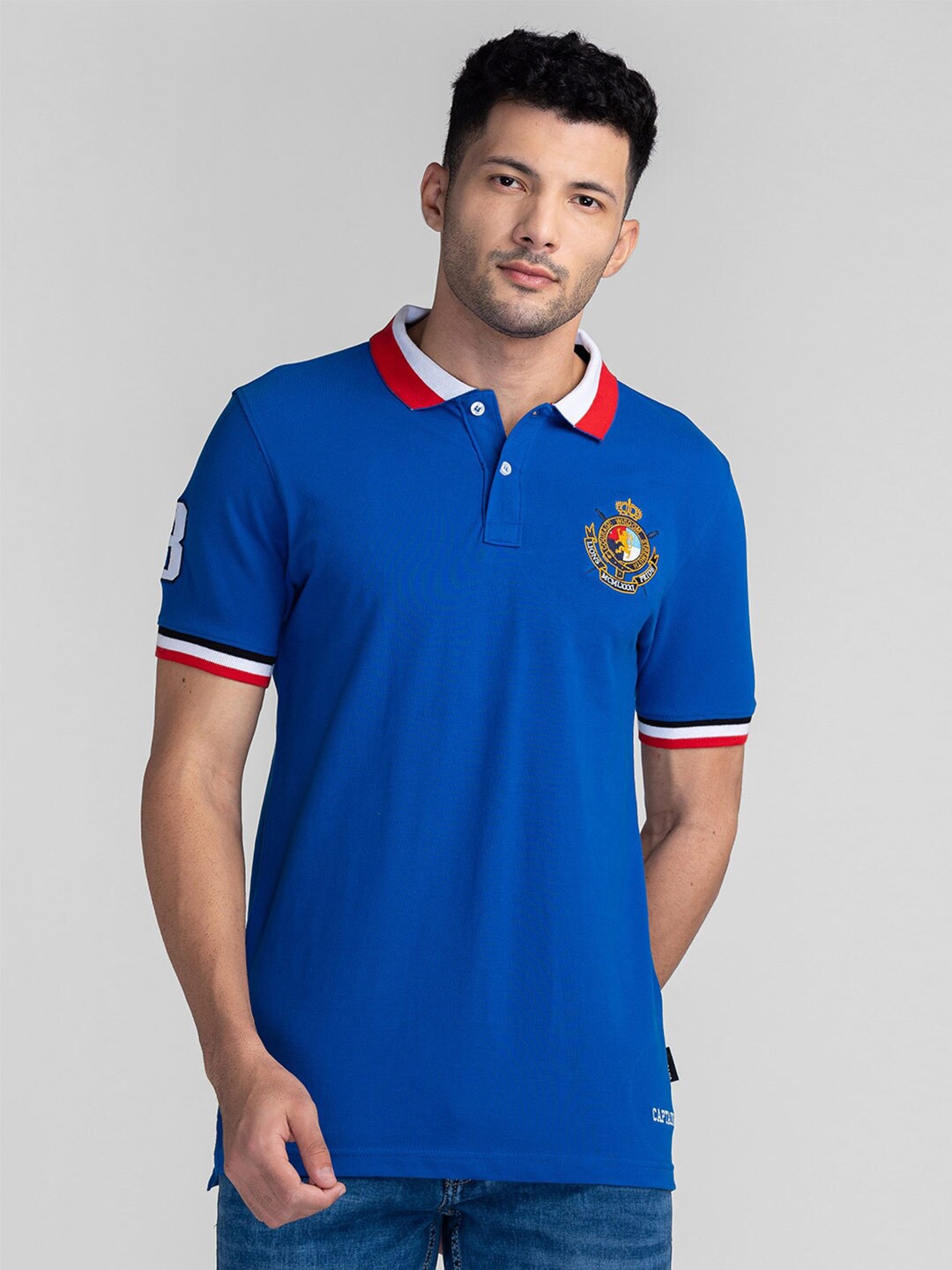 

GIORDANO Polo Collar Slim Fit Cotton T-shirt, Blue