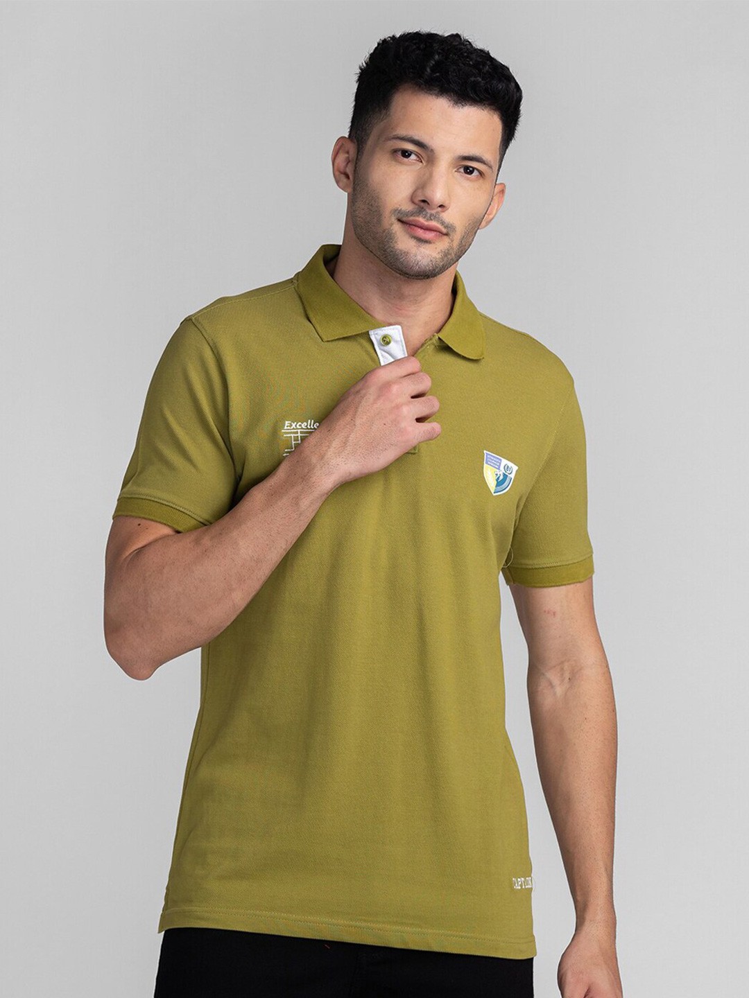 

GIORDANO Polo Collar Cotton Slim Fit T-shirt, Green