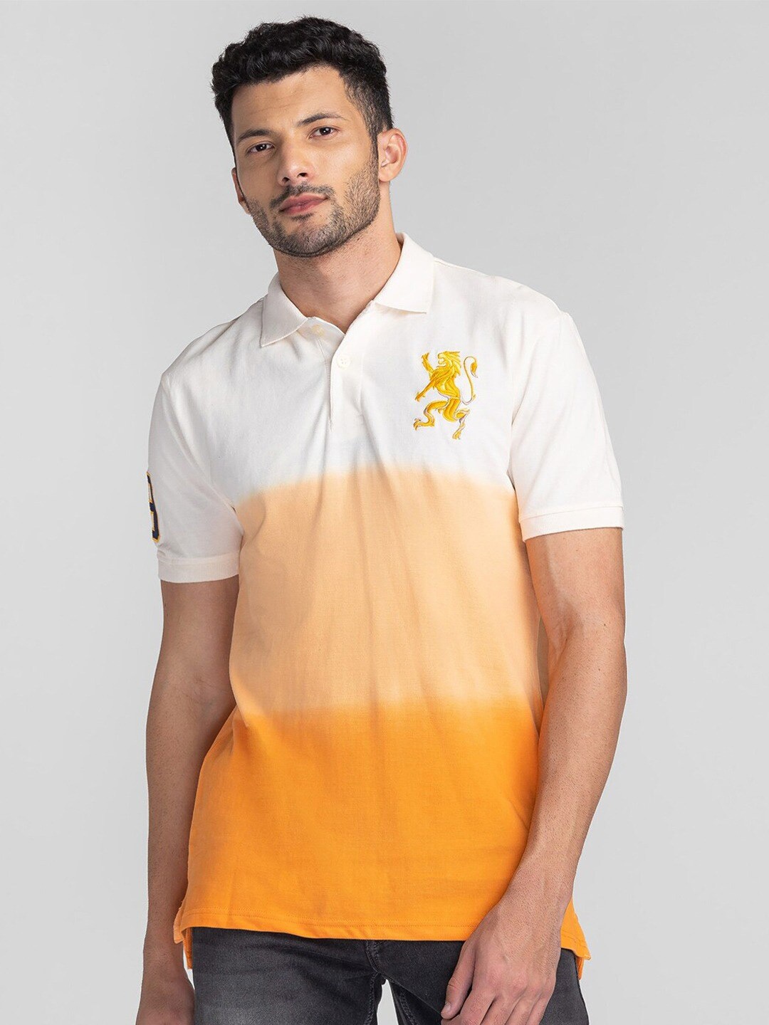 

GIORDANO Dyed Polo Collar Cotton Slim Fit T-shirt, Orange