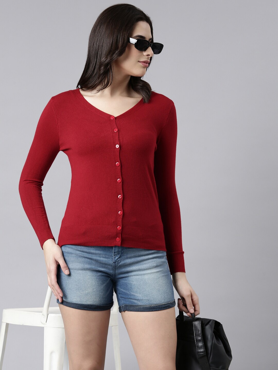 

SHOWOFF Women Cardigan, Maroon