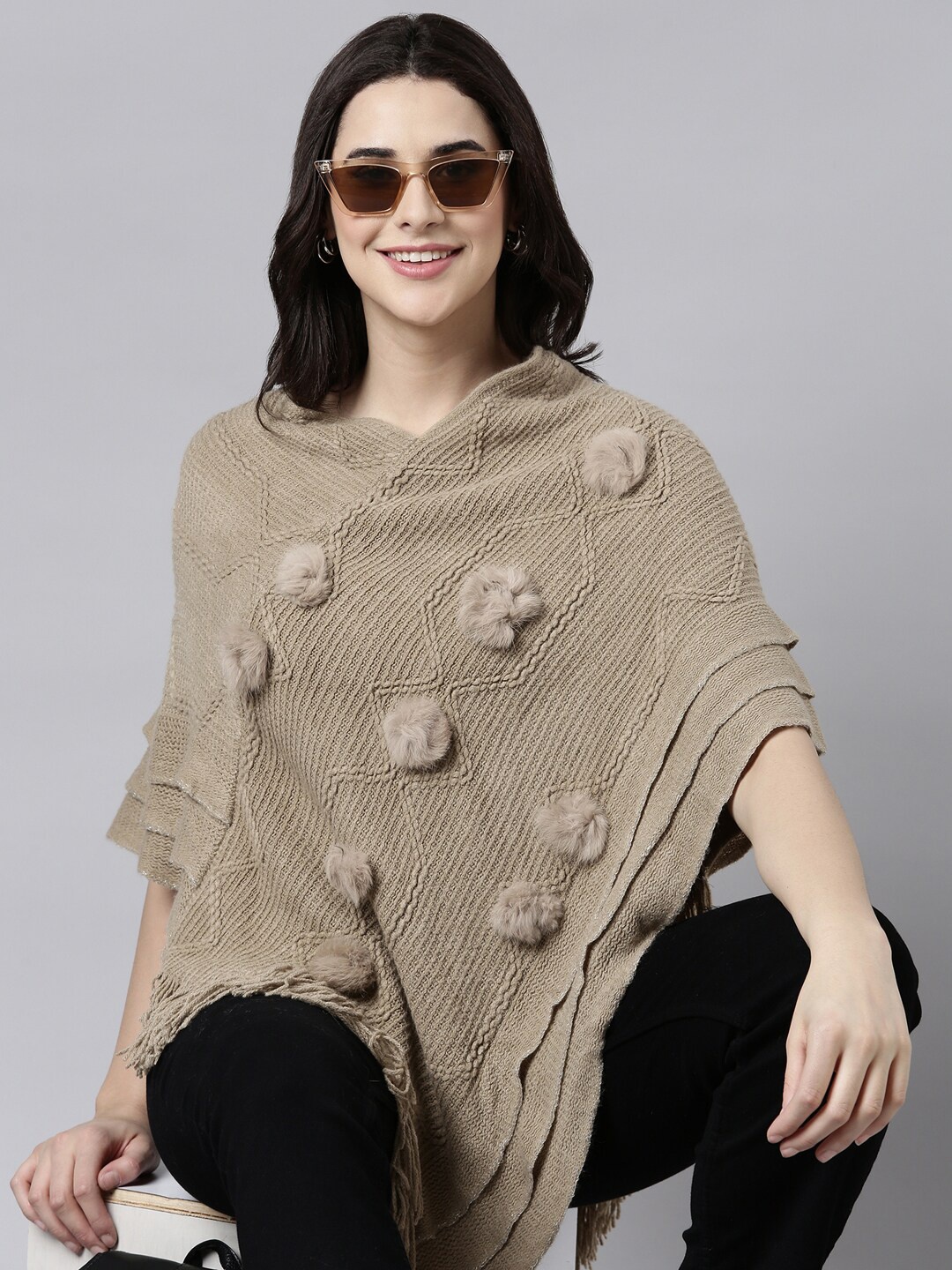 

SHOWOFF Women Poncho, Beige