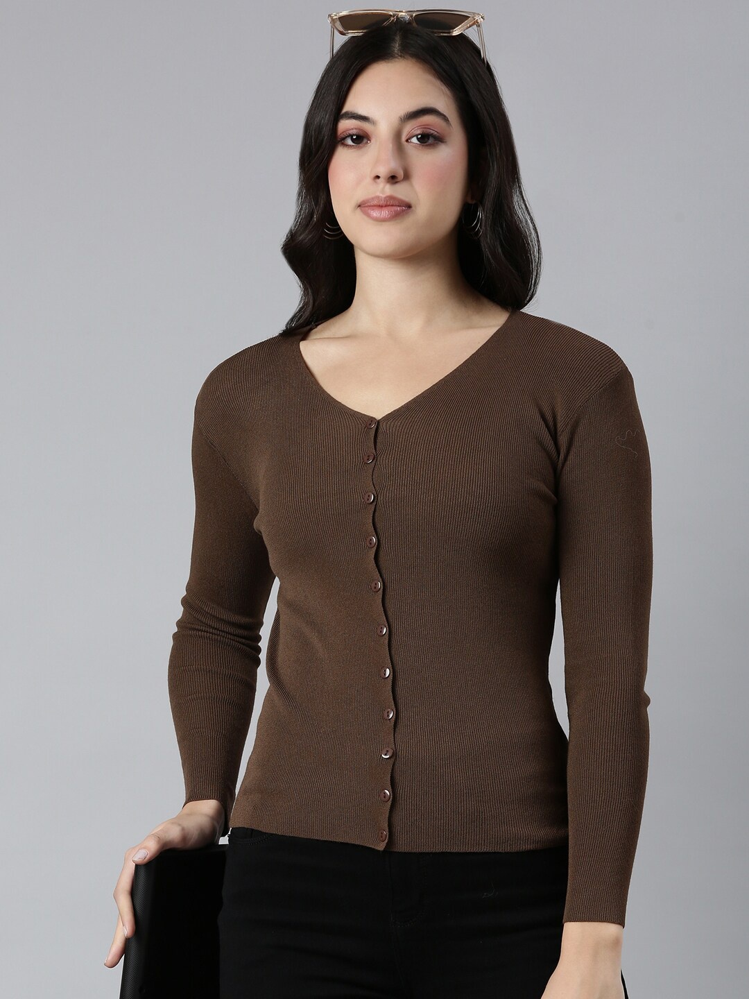 

SHOWOFF Women Cardigan, Brown