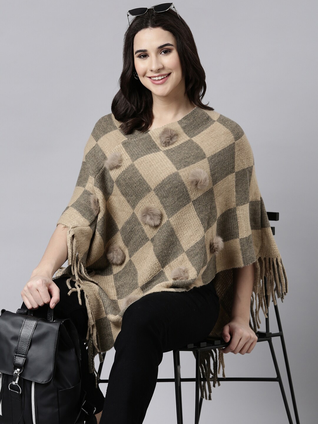 

SHOWOFF Women Poncho, Khaki