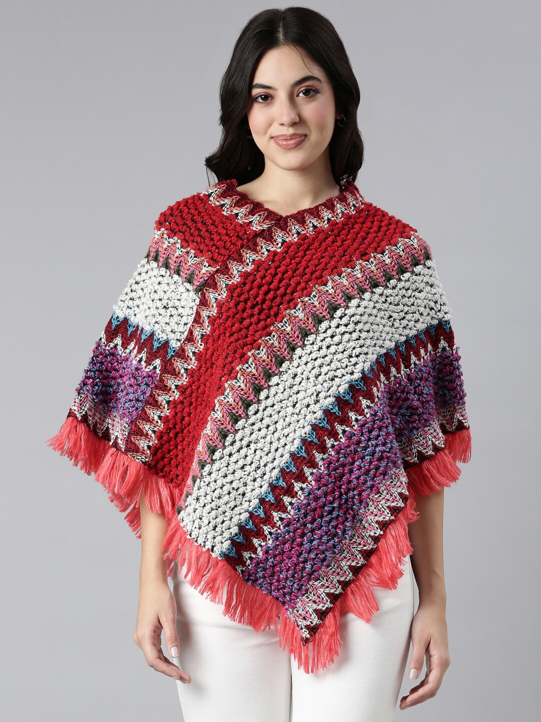 

SHOWOFF Women Poncho, Red