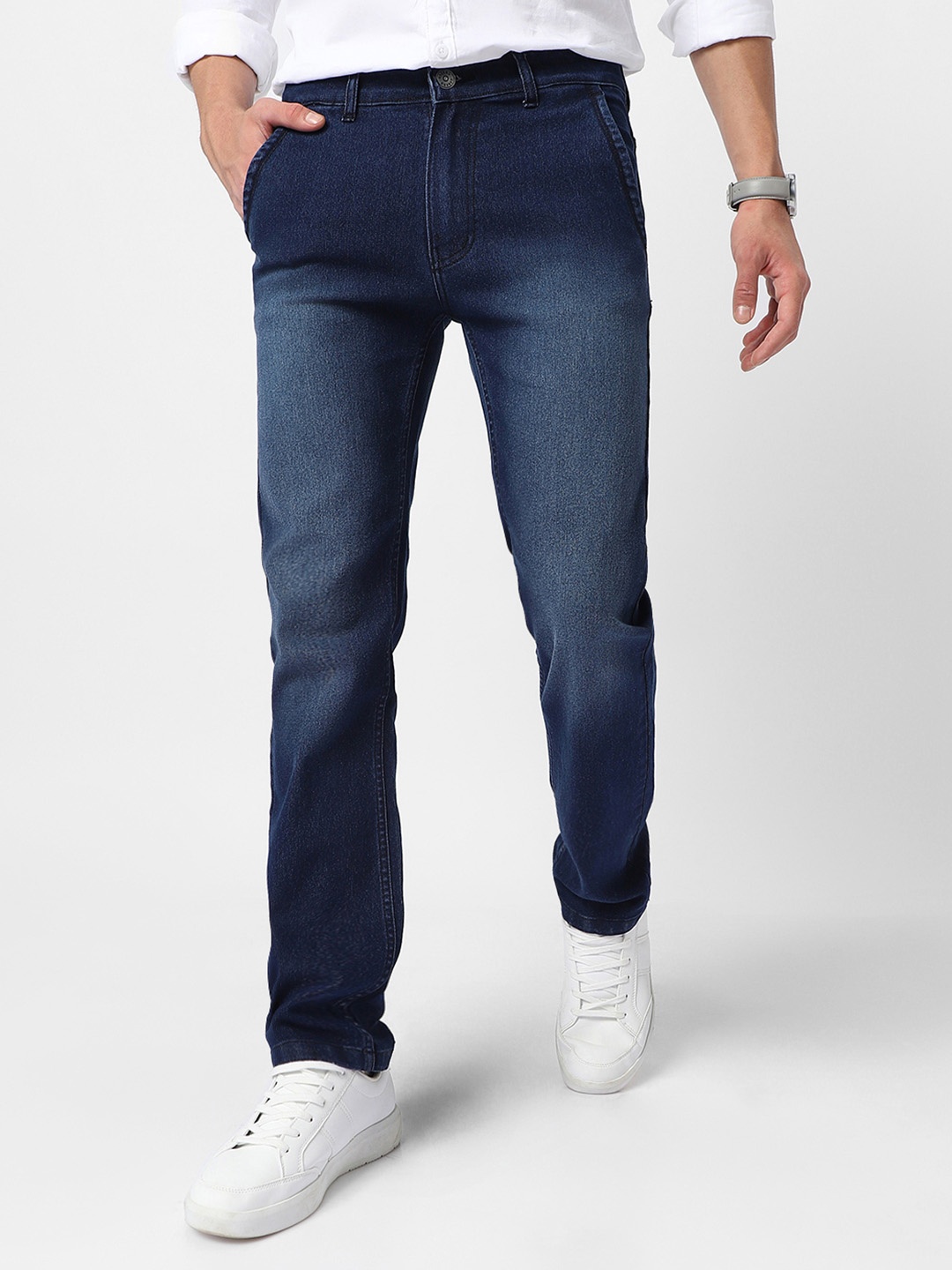 

Urbano Fashion Men Regular Fit Washed Stretchable Jeans, Blue