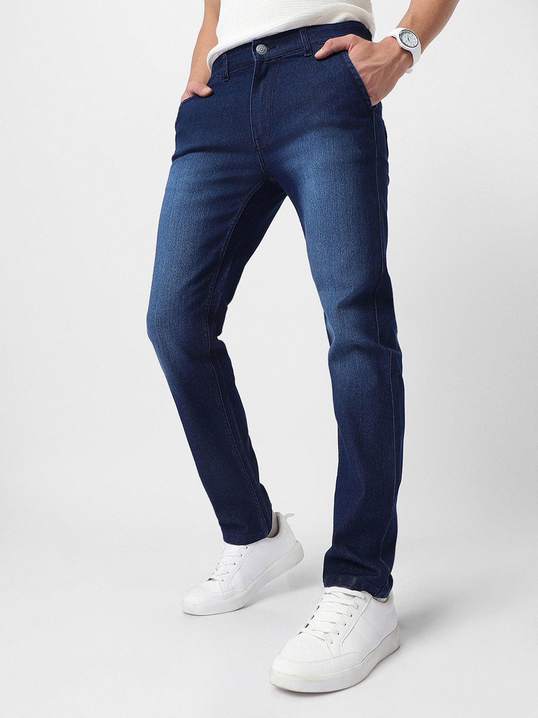 

Urbano Fashion Men Regular Fit Washed Stretchable Jeans, Blue