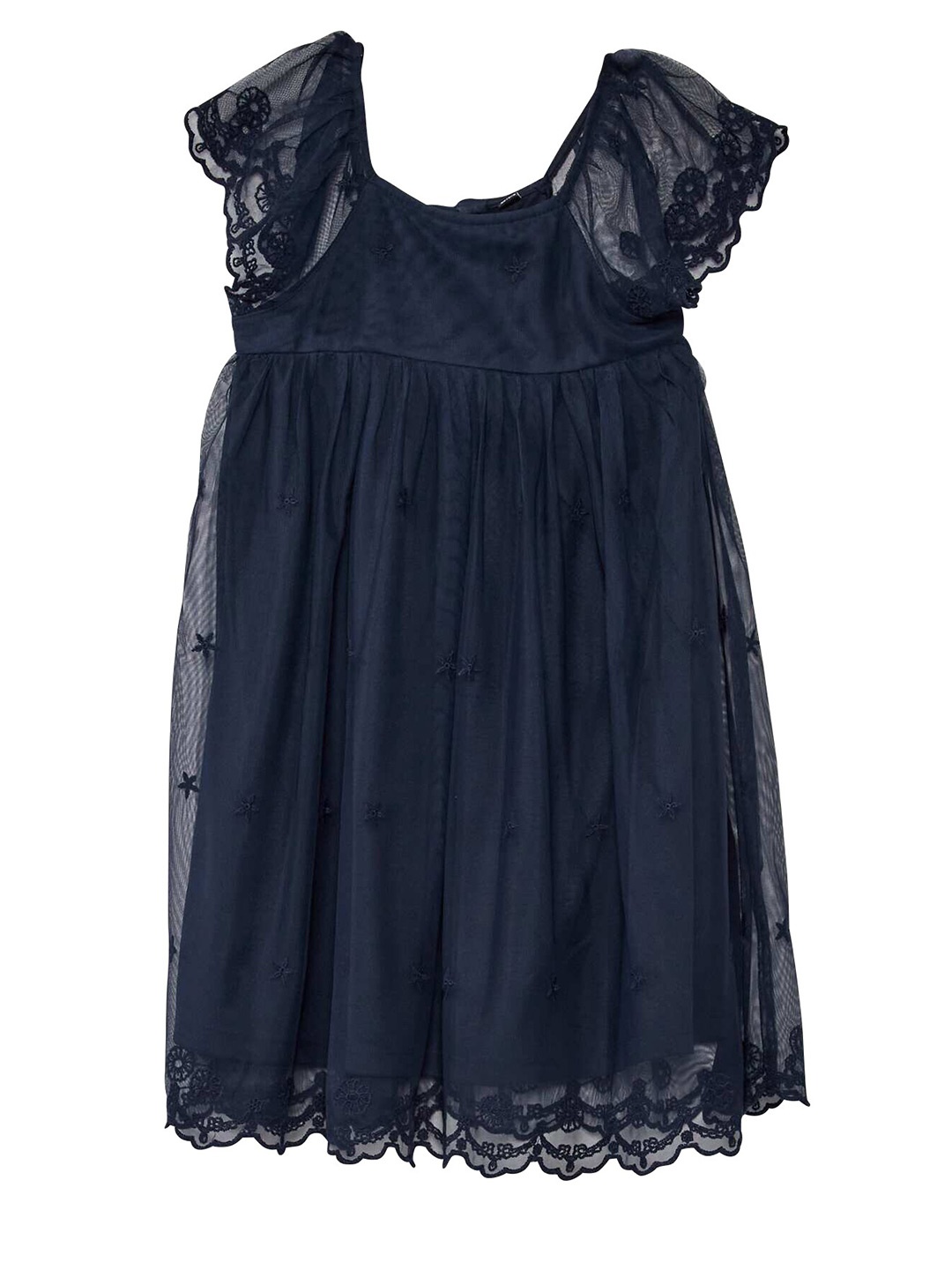 

KIABI Flutter Sleeve A-Line Dress, Blue